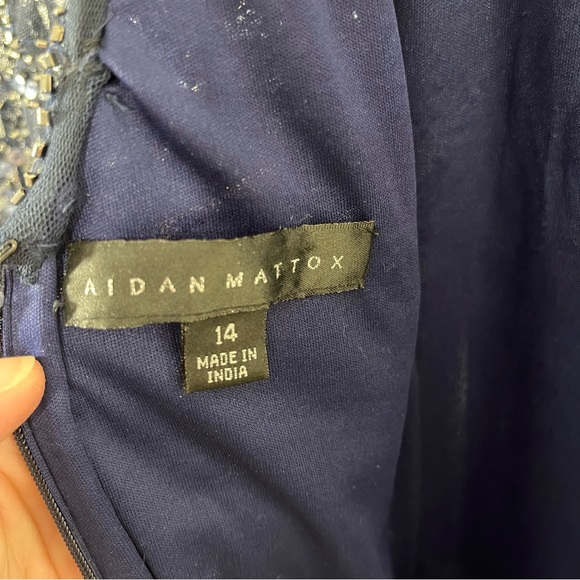 Aidan Mattox Beaded Cocktail Dress Long Sleeve Size Women's 14 - Picture 11 of 15